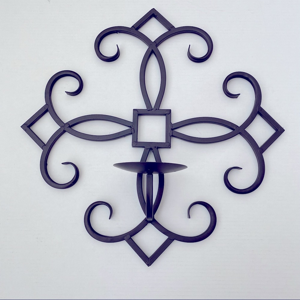 Wrought iron wall candle holder - Picture 2 of 4